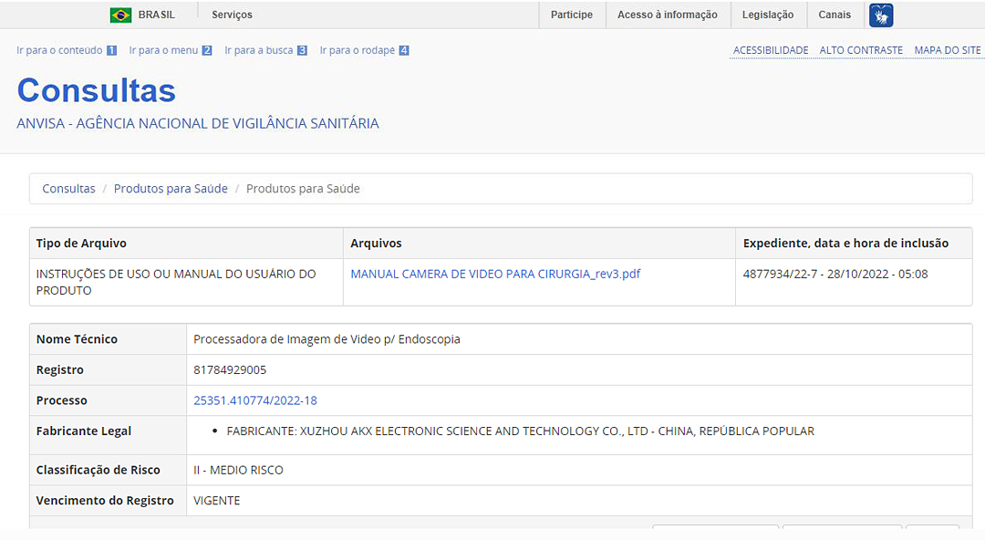 海外市場再次取得突破！益柯達內窺鏡攝像系統(tǒng)通過巴西國家衛(wèi)生監(jiān)督局注冊批準